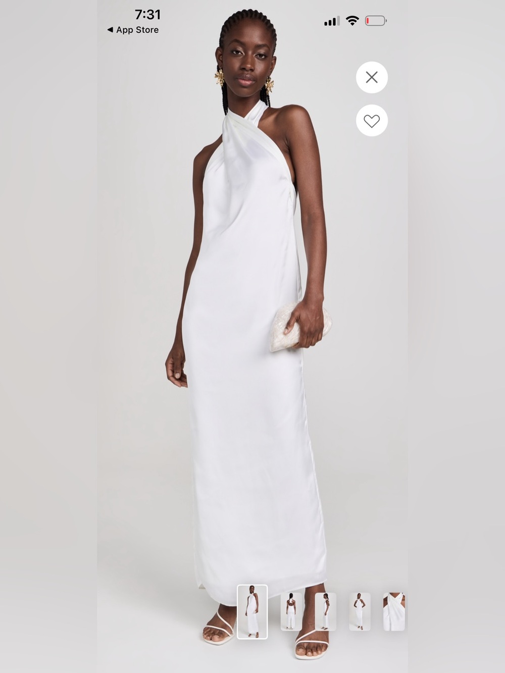 Baobab Collection White One-Shoulder Halter Gown